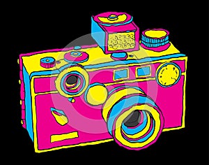 Retro hipster photo cameraÃ¢â¬â stock illustration photo